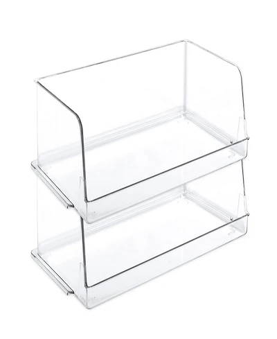 Smart Design Set of 2 Stackable Household Bin, 7" x 12.5"