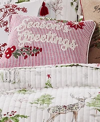 Levtex Sleigh Bells Embroidered Decorative Pillow, 14" x 18"