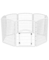 Iris Usa 34-inch Exercise 8-Panel Pet Playpen with Door, White
