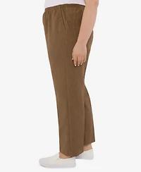 Alfred Dunner Plus Signature Fit Textured Trouser Average Length Pants