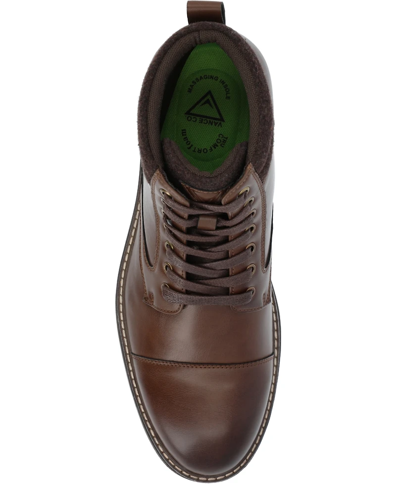 Vance Co. Men's Fegan Tru Comfort Foam Cap Toe Lace-Up Ankle Boots