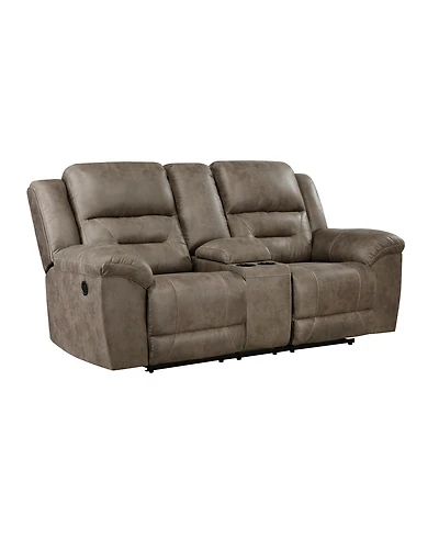 White Label Berenson 81" Double Reclining Love Seat with Center Console