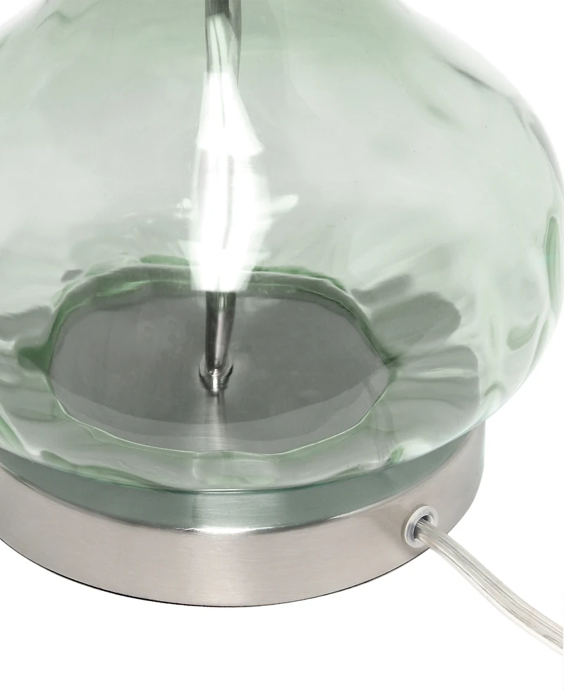 All The Rages Rippled Glass Table Lamp with White Fabric Shade