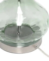 All The Rages Rippled Glass Table Lamp with White Fabric Shade