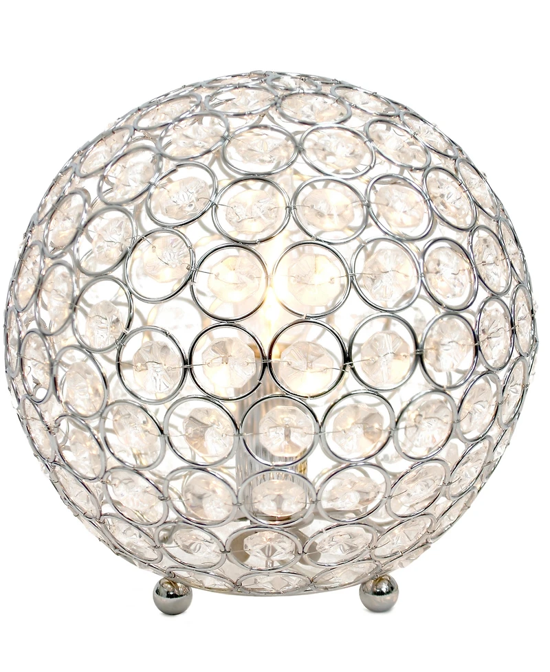 Lalia Home Elipse 8" Metal Crystal Orb Table Lamp