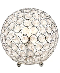 Lalia Home Elipse 8" Metal Crystal Orb Table Lamp