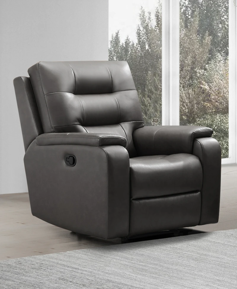Abbyson Living Waylen 36.3" Top-Grain Leather Manual Recliner