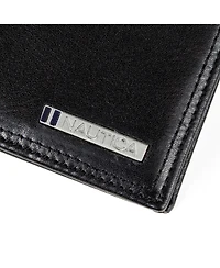 Nautica Men's Enameled Logo Leather Bifold Wallet