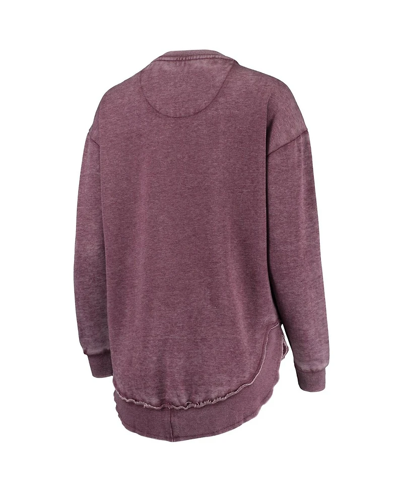 Women's Pressbox Maroon Virginia Tech Hokies Vintage-Like Wash Pullover Sweatshirt