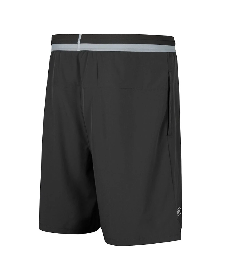 Men's Black Las Vegas Raiders Cool Down Tri-Color Elastic Training Shorts