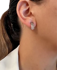 Le Vian Ombre Chocolate Diamond & Nude (1-1/4 ct. t.w.) Omega Hoop Earrings 14k Rose Gold, White Gold or Yellow