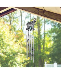 Fc Design 23" Long Thai Elephant with Trunk Up Round Top Wind Chime Home Decor Perfect Gift for House Warming, Holidays and Birthdays