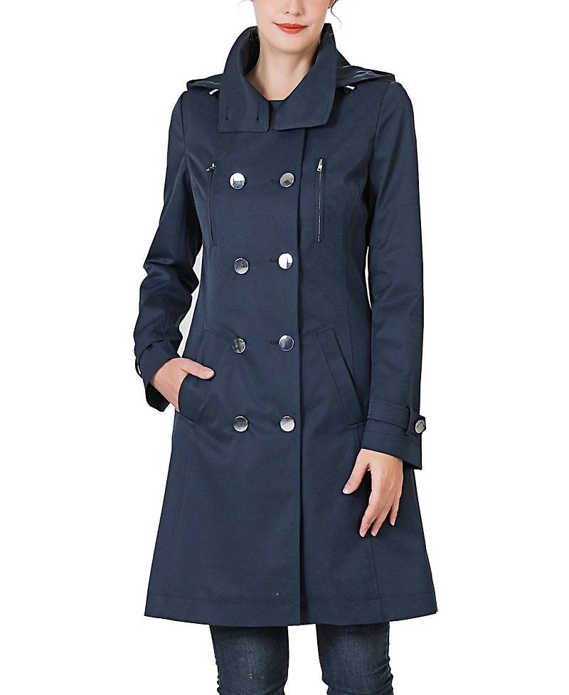 Kimi + Kai Women's Eeva Water-Resistant Hooded Trench Coat