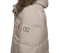Marc New York Men's Nisko Short Channel Quilted Puffer Jacket with Faux Fur Hood