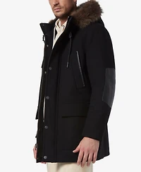 Marc New York Men's Dawson Hooded Parka with Faux-Leather & Faux-Fur Trim