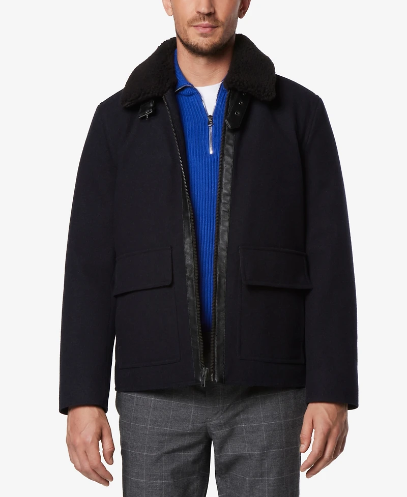 Marc New York Men's Hudson Melton Wool Aviator Jacket