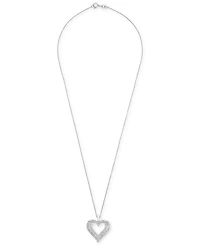 Diamond Open Heart 18" Pendant Necklace (1/4 ct. t.w.) in Sterling Silver, Created for Macy's