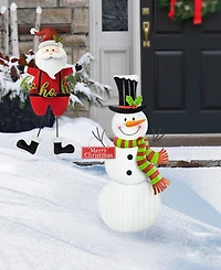 Glitzhome 40" H Metal Snowman Yard Stake