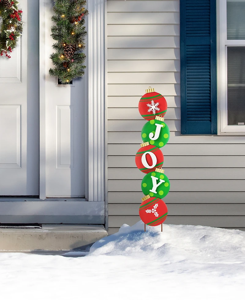 Glitzhome 42" H Metal Joy Ornament Yard Stake or Wall Decor