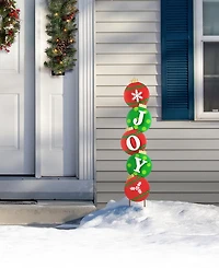 Glitzhome 42" H Metal Joy Ornament Yard Stake or Wall Decor