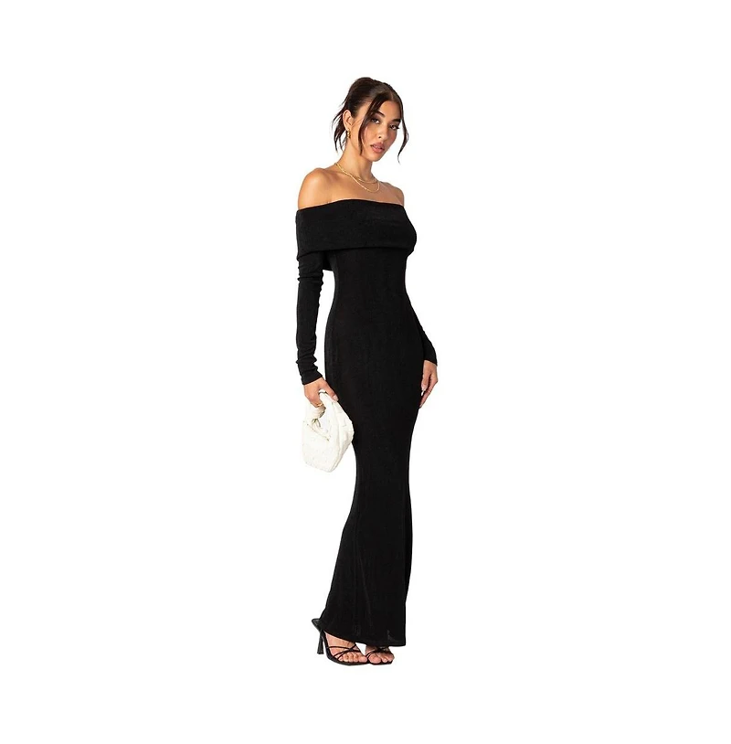 Susan fold over maxi dress
