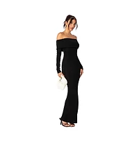 Susan fold over maxi dress