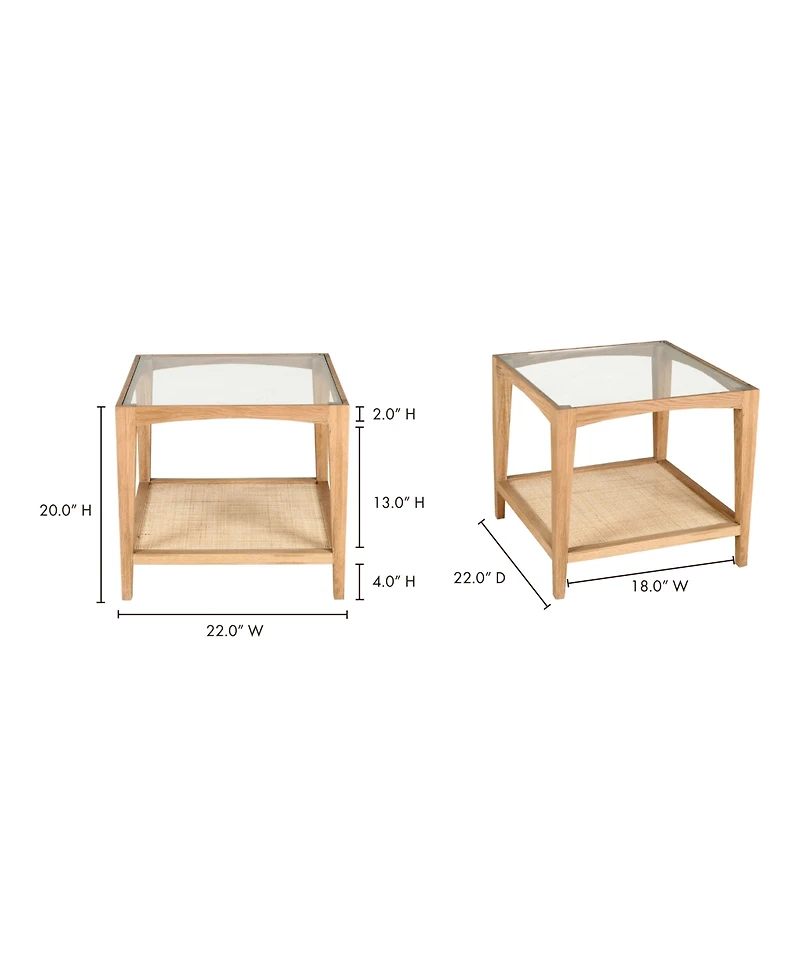 Harrington 22" Oak Square Side Table