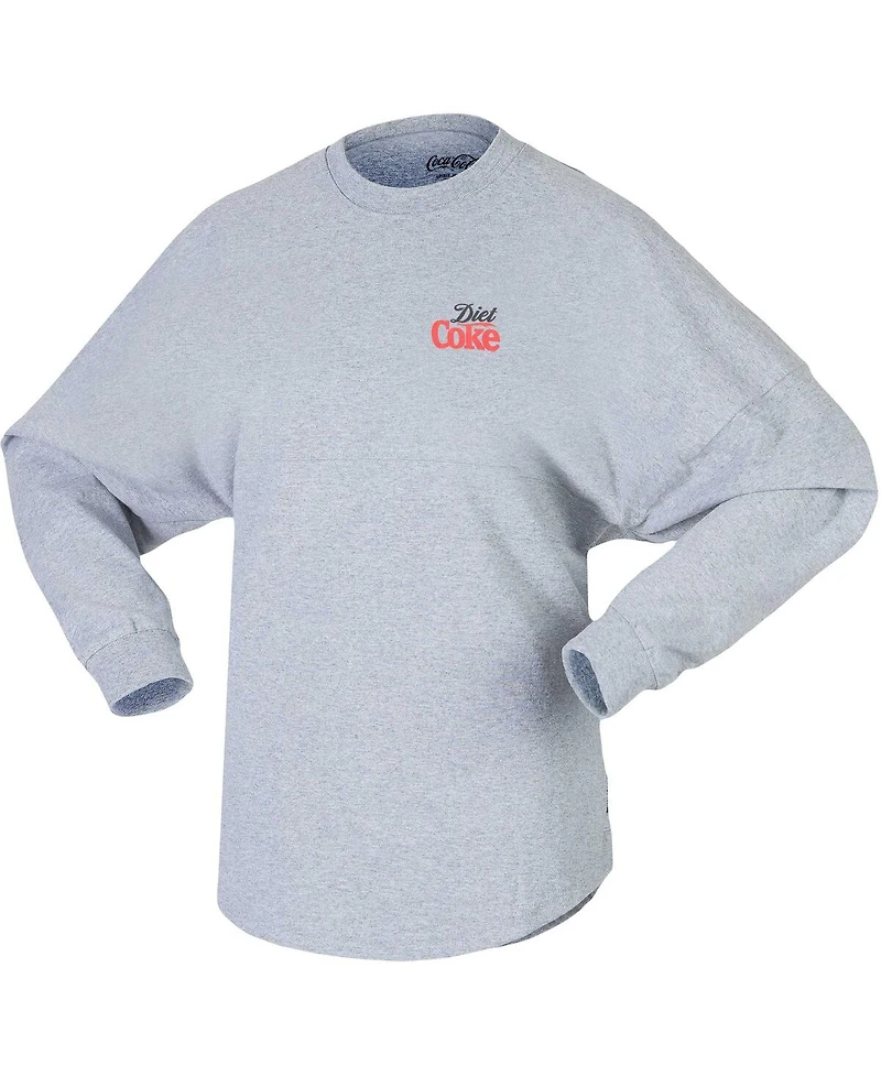 Men's and Women's Heather Gray Diet Coke Long Sleeve T-shirt