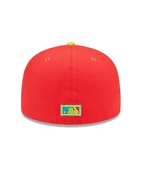 Men's New Era Red, Neon Green Washington Nationals 2008 Inaugural Season Lava Highlighter Combo 59FIFTY Fitted Hat