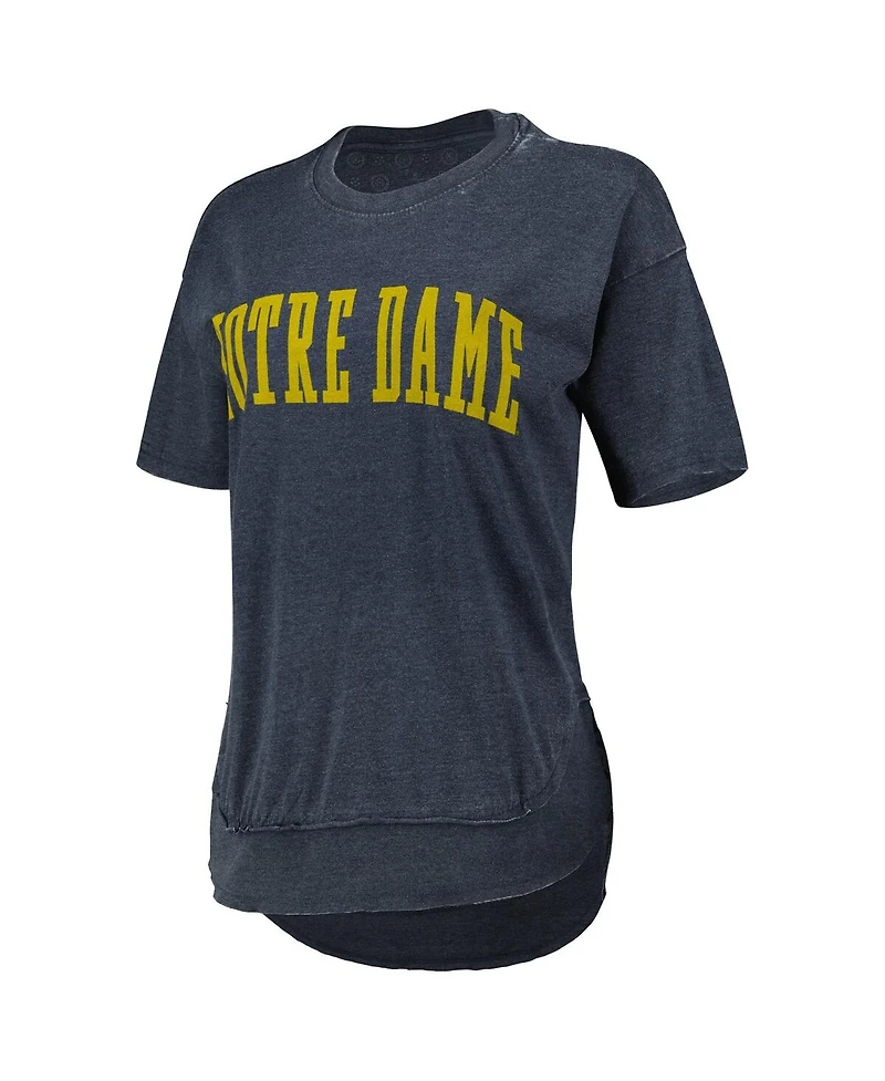 Women's Pressbox Heathered Navy Notre Dame Fighting Irish Arch Poncho T-shirt