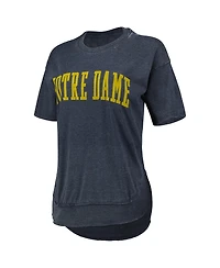 Women's Pressbox Heathered Navy Notre Dame Fighting Irish Arch Poncho T-shirt