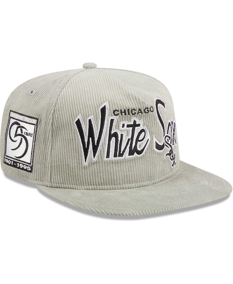 Men's New Era Gray Chicago White Sox Corduroy Golfer Adjustable Hat