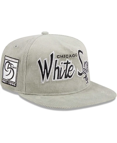 Men's New Era Gray Chicago White Sox Corduroy Golfer Adjustable Hat