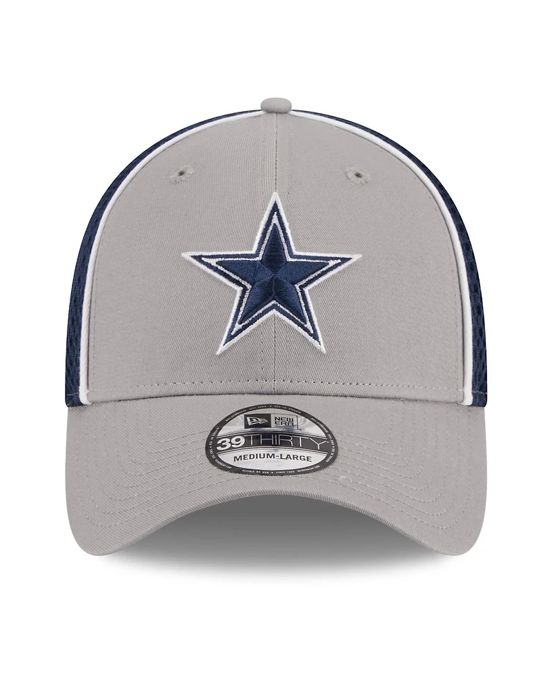 Men's New Era Gray Dallas Cowboys Pipe 39THIRTY Flex Hat