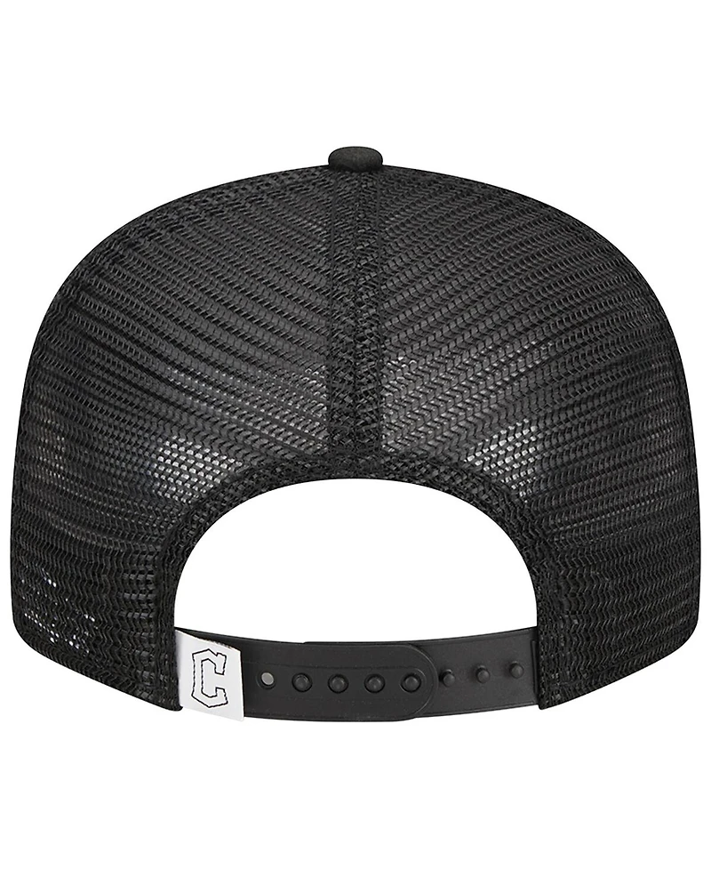 Men's New Era Black Cleveland Guardians Trucker 9FIFTY Snapback Hat