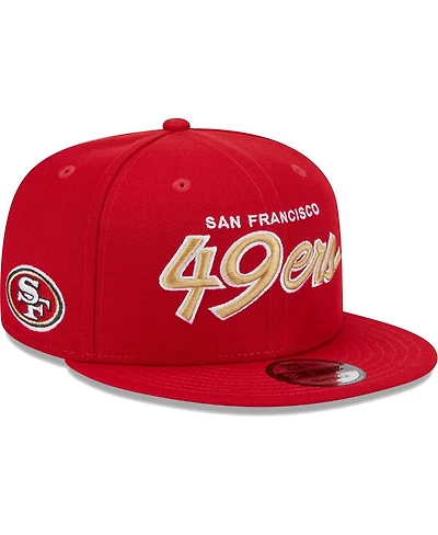 Men's New Era Scarlet San Francisco 49ers Main Script 9FIFTY Snapback Hat