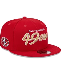 Men's New Era Scarlet San Francisco 49ers Main Script 9FIFTY Snapback Hat