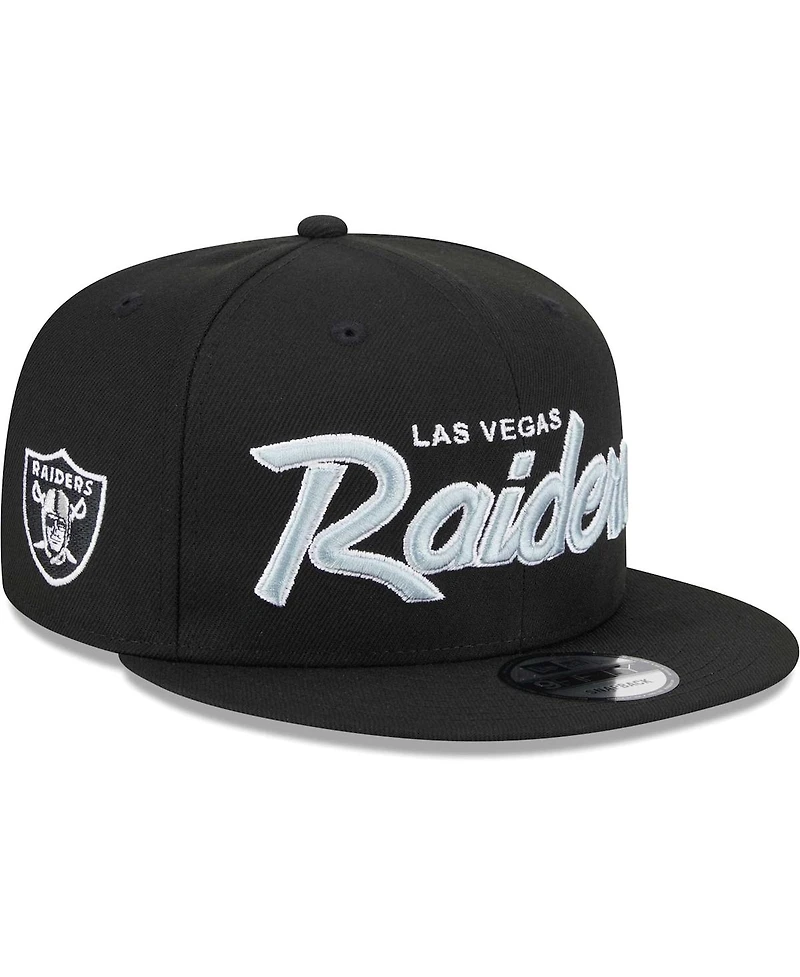 Men's New Era Black Las Vegas Raiders Main Script 9FIFTY Snapback Hat
