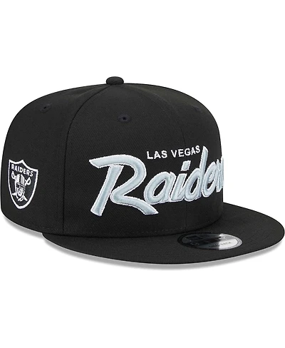 Men's New Era Black Las Vegas Raiders Main Script 9FIFTY Snapback Hat
