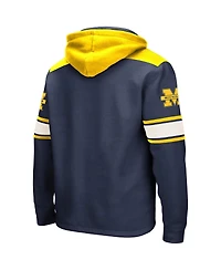 Men's Colosseum Navy Michigan Wolverines Big and Tall Hockey Lace-Up Pullover Hoodie