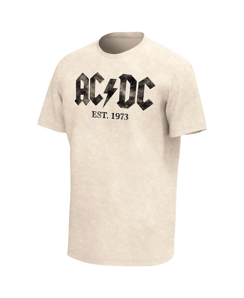 Men's Tan Ac, Dc Est. 1973 Washed Graphic T-shirt