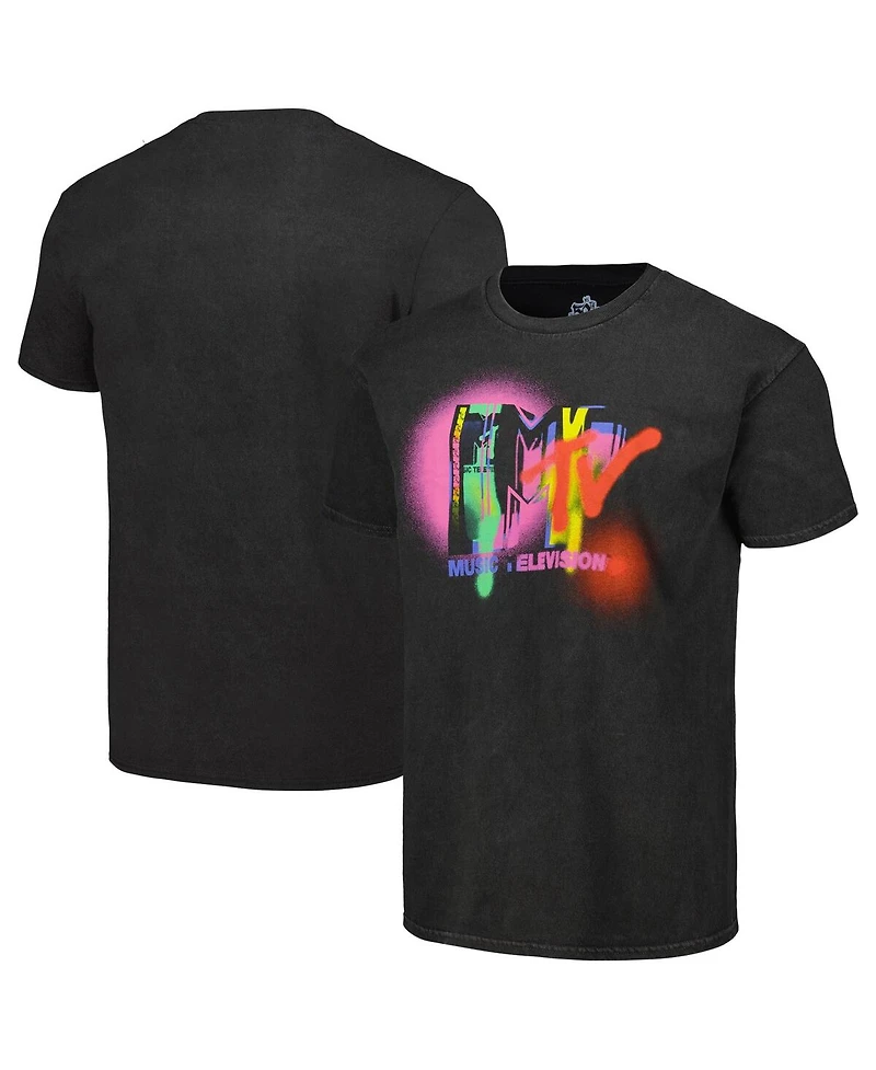 Men's Black 50th Anniversary of Hip Hop Mtv Washed Graphic T-shirt