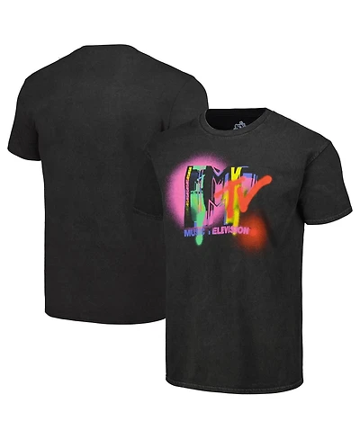 Men's Black 50th Anniversary of Hip Hop Mtv Washed Graphic T-shirt