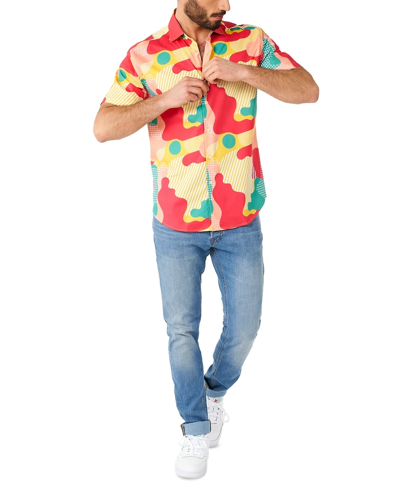 OppoSuits Men's Short-Sleeve Coral Graphic Shirt
