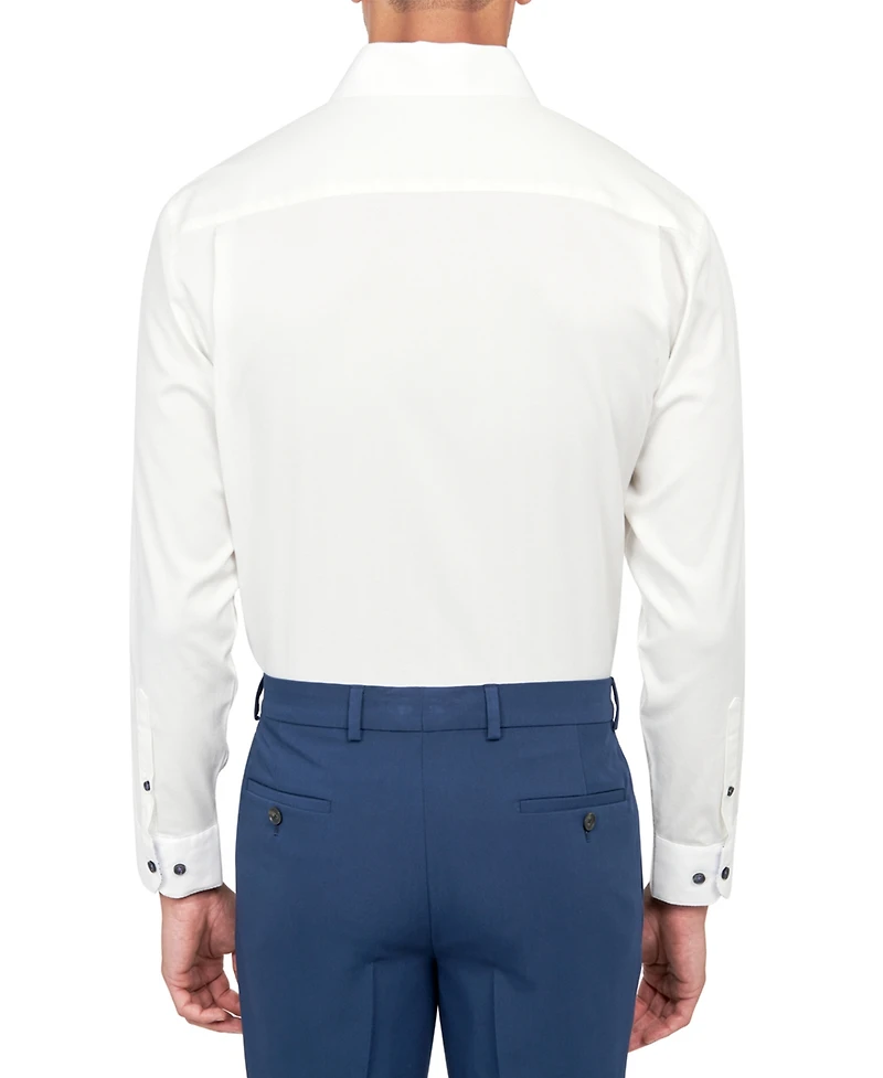 Michelsons of London Men's Solid Herringbone Shirt