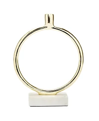 Circular Taper Candle Holder On Marble Base, 11.75" H