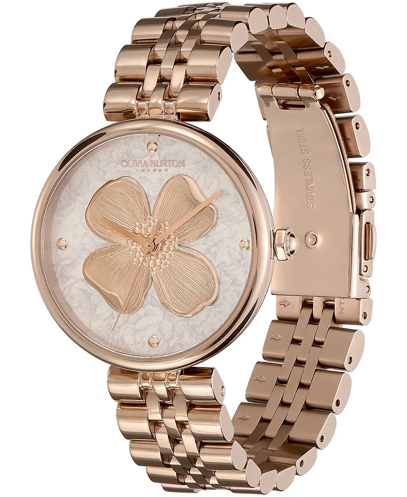Olivia Burton Women's Dogwood Carnation Gold-Tone Stainless Steel Watch 36mm