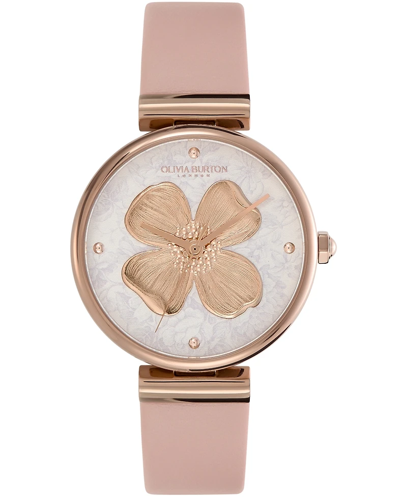 Olivia Burton Women's Dogwood Blush Leather Watch 36mm