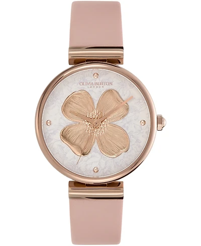 Olivia Burton Women's Dogwood Blush Leather Watch 36mm