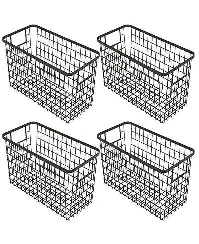 Smart Design Nestable 6" x 12" x 6" Basket Organizer with Handles, Set of 4